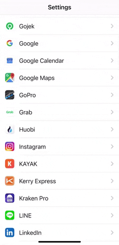 iOS gif of settings