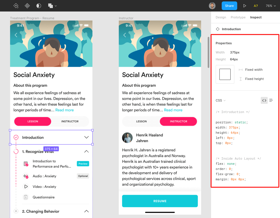 Figma Inspect Example