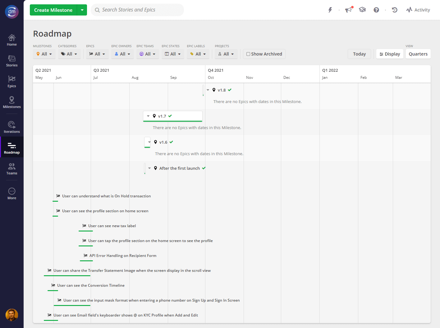 Shortcut Roadmap