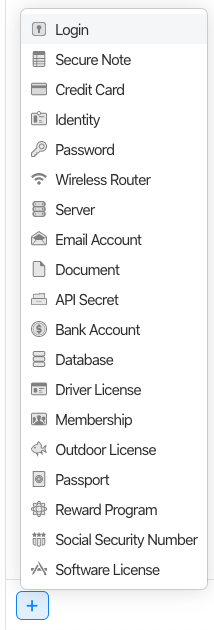 1Password Add Item