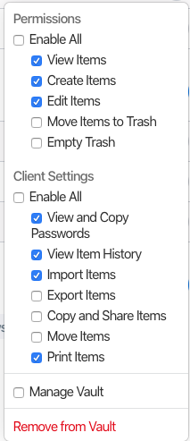 1Password General Permission