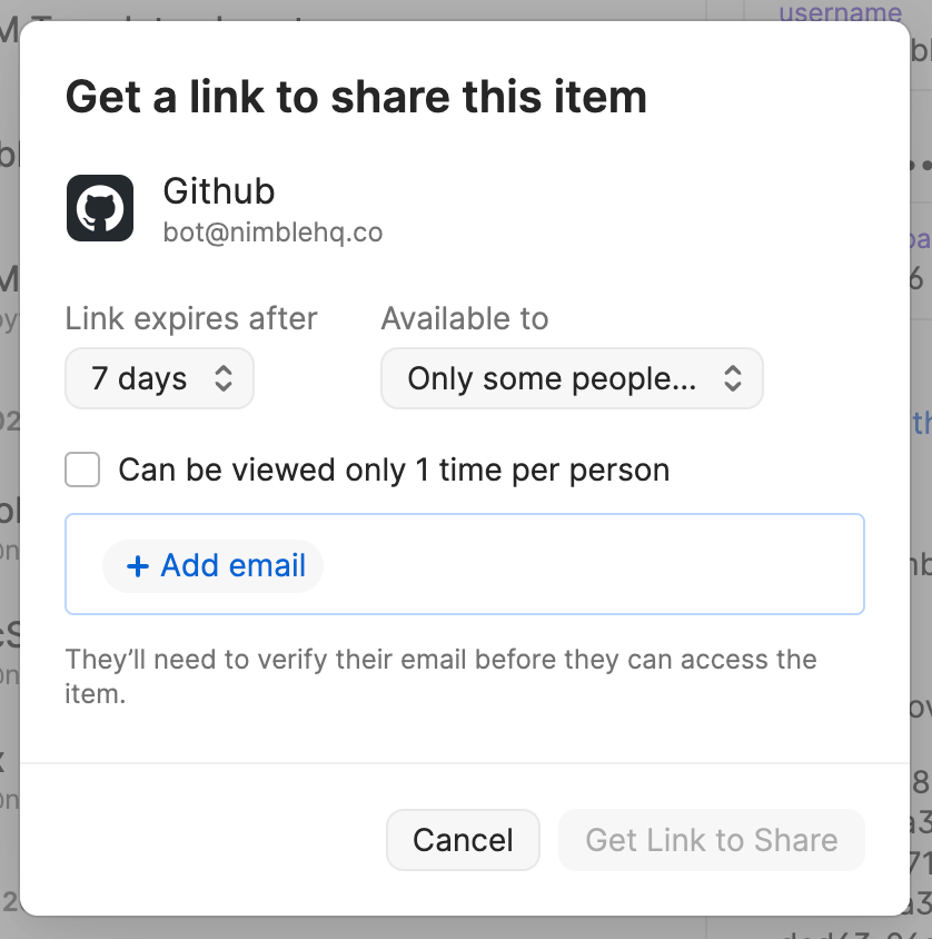 1Password Sharing
