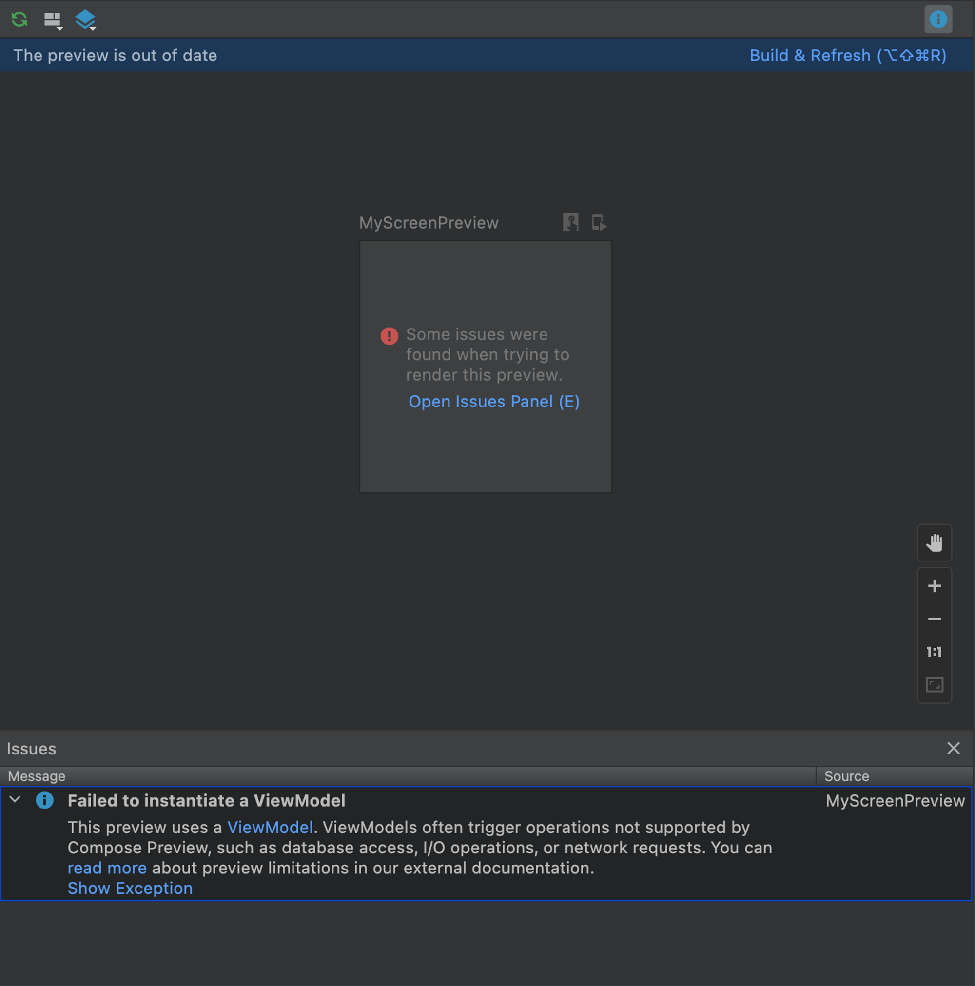 Android Studio showing Preview error